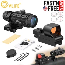 4 Type Reticle Red Dot Sight + 3X Magnifier Scope Combo - CVLIFE agleFeather S02