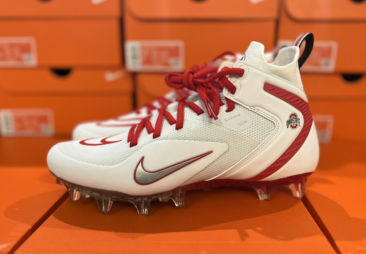 Nike Huarache 8 Elite Lacrosse Cleats Ohio State White Men display picture 3
