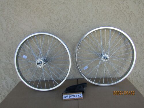 NEW  20'' HEAVY DUTY SPOKES STEEL BICYCLE RIM SET FOR BMX , GT, TRICYCLE,ETC - Picture 1 of 5