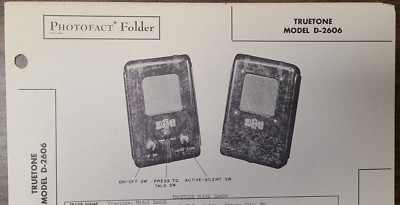 TRUETONE MODEL D-2606 INTER-COMMUNICATION SYSTEM PHOTOFACT
