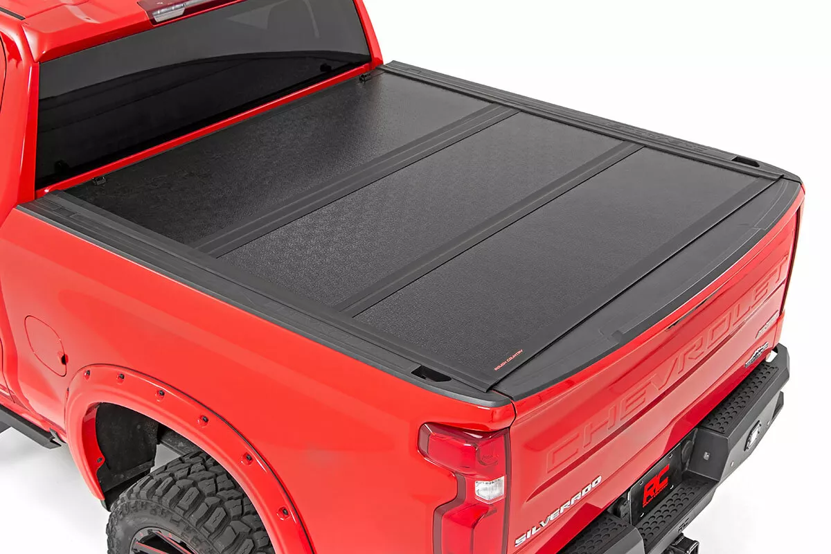 Rough Country GM Low Profile Hard Tri Fold Tonneau Cover 19 23