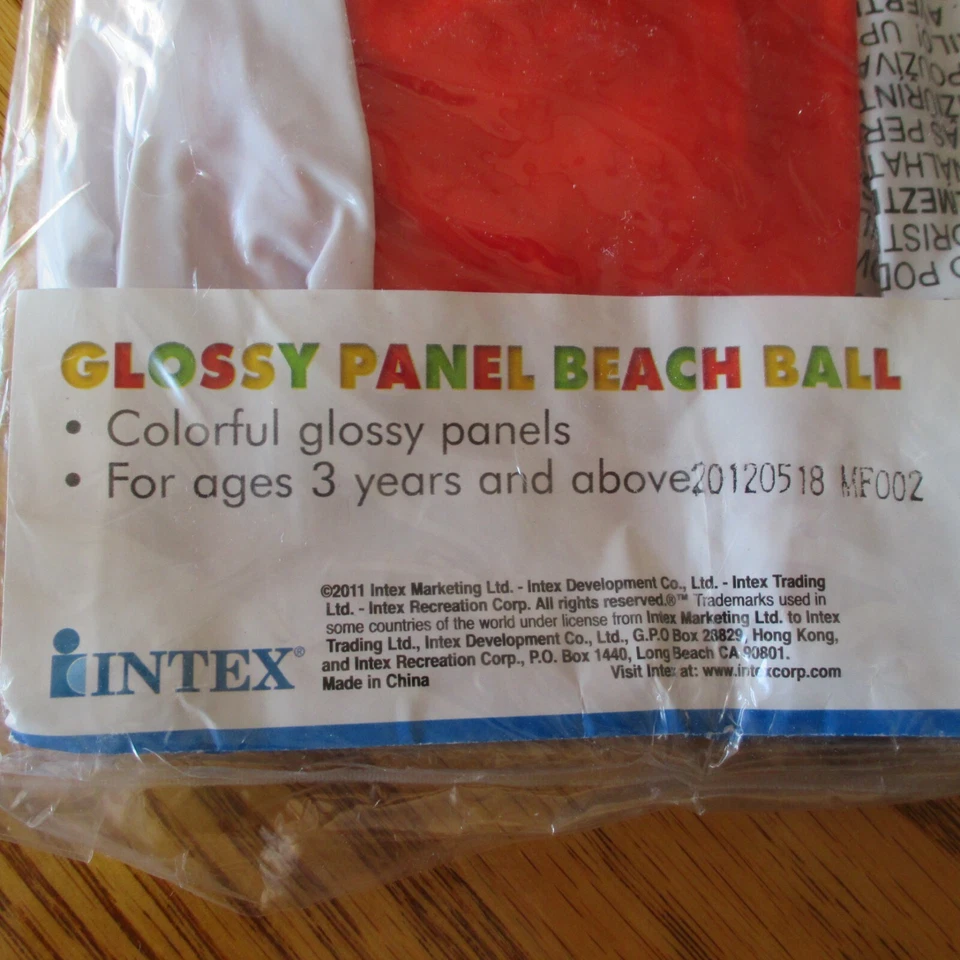 INTEX GLOSSY PANEL BEACH BALL 20 Inch NEW AGE 3 + COLORFUL - Image 3 of 3