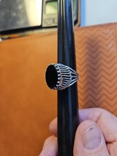 18k HGE Black Onyx Cocktail Ring. Size 6.75
