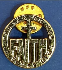 FAITH PIN FORSAKING ALL I TRUST HIM Pendant Gift JEWELRY 