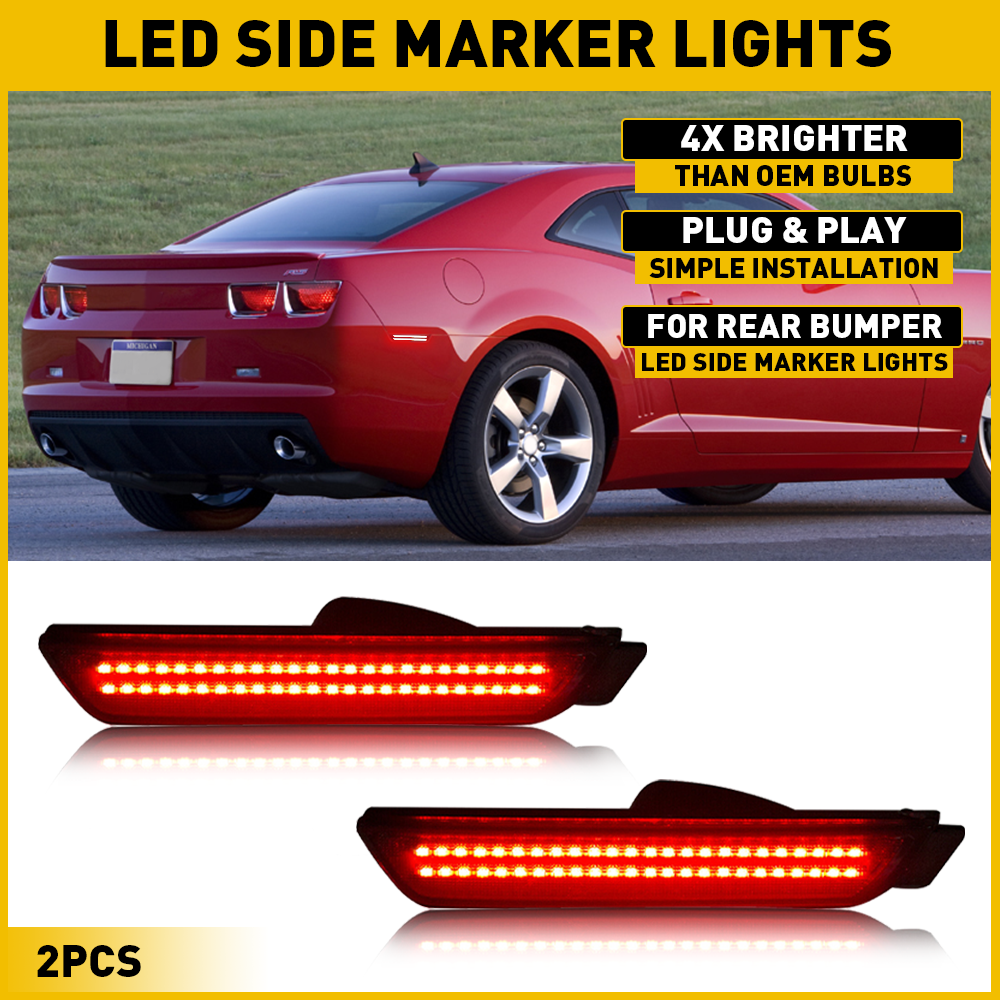 2010-2015 Chevy Camaro Smoked LED Side Marker Lights Pair