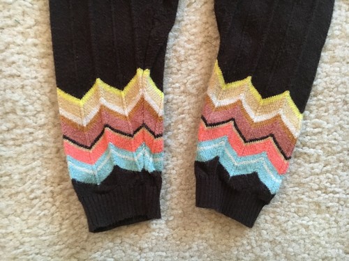 Missoni Leggings Target Girls Size Small 6 Chevron Zig Zag Brown - Picture 2 of 3