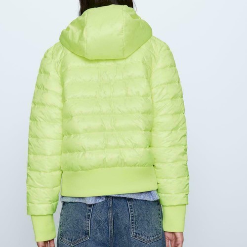 ZARA WATER-REPELLENT JACKET FLUORESCENT LIME BNWT XL - Picture 8 of 9