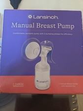 Lansinoh Manual Breast Pump for Breastfeeding Purple NEW, open box