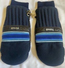 Vtg Grandoe Leather Winter Ski Snowmobile Mittens - Youth XL/Womens L /Mens S