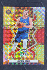 2021-22 Panini Mosaic Nikola Jokic Choice Fusion Red And Yellow Prizm /88 #283