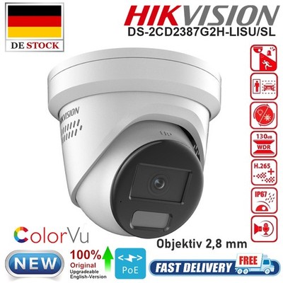 Hikvision DS-2CD2387G2H-LISU/SL 8MP POE IP ColorVu Kamera Smart Hybrid Licht