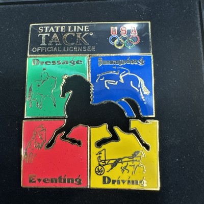 Rare Olympic USA State Line Tack Licensee Equestrian Pin Horses Teams Sports