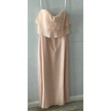 Jenny Yoo Olivia Dress Women’s 6 Bridesmaid Strapless Chiffon Floor Length Blush