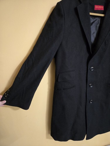 Mantoni Milan Italy (Italy Design) 3 Button Mid-Length Car-Coat Charcoal Size 40 - Picture 14 of 16