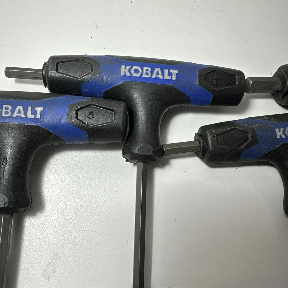 Kobalt T-Handle Hex Key Driver 12 Piece Wrench Set Metric/SAE Rubber Handles - Image 2 of 4