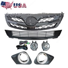 Fit For 2011-2013 Toyota Corolla Front Bumper Upperlower Grille Honeycomb Black