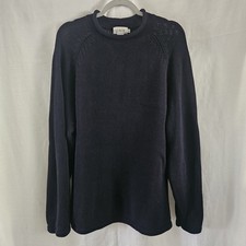 J Crew Sweater SZ M Blue Roll Neck Pullover Heavy Fisherman