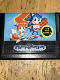 Sega Genesis Model 2 MK-1631 Black W/ 2 Controllers And Sonic 2 Game (untested)