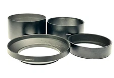 Unbranded 77mm Screw-In Metal Lens Hood Shades Lot of 4 Hoods