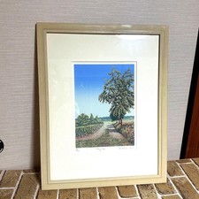 Andrew Price autographed Cherry tree painting framed picture