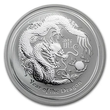 2012 The Perth Mint Australian Dragon 1 oz Silver Coin - Circulated