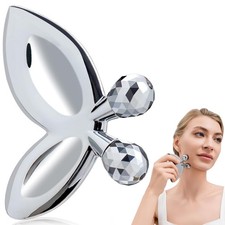 Stainless Steel Gua Sha Facial Tools,3D Butterfly Roller for Silver