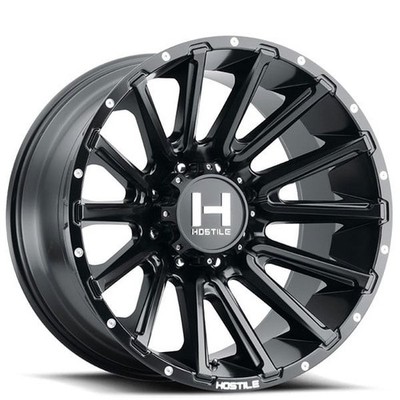 24x12'' Hostile Wheels H123 Typhoon Satin Black Off-Road Rims (4pcs)
