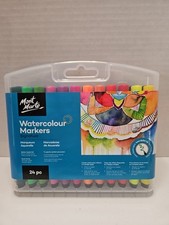 Watercolour Markers 24pc Tri Grip in Case Mont Marte Signature Marker Arts Craft