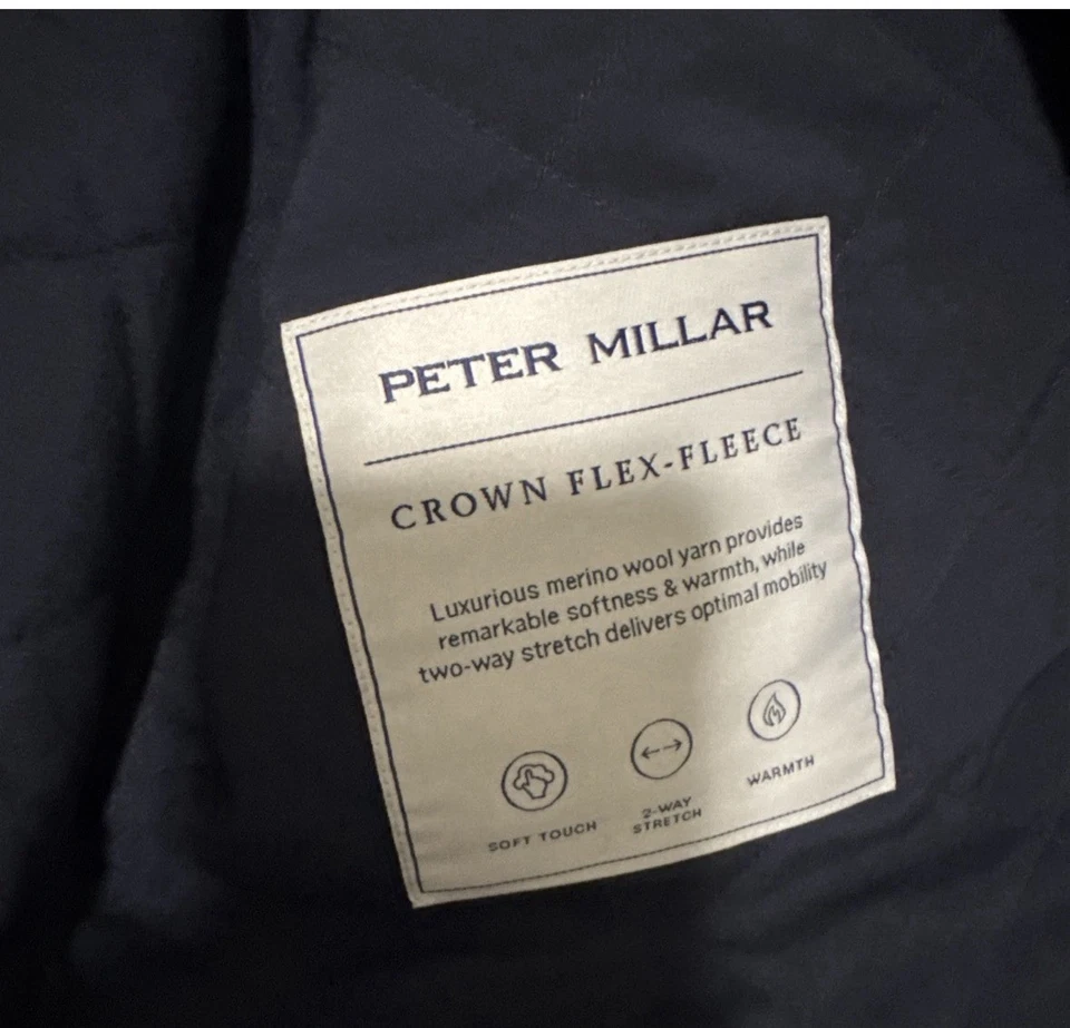 Abrigo de coche Peter Millar Crown Flex polar abrigo de ciudad chaqueta de lana azul marino M 795 $ nuevo con etiquetas Foto 4 de 4