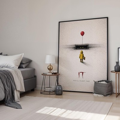 IT Horror Minimal Movie Kunstdruck | Filmposter | Leinwand & gerahmt