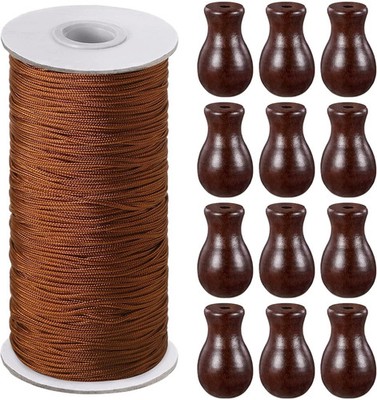 110 Yards Blind Cord 1.8 Mm Braided Lift Shade Curtain String And 12 Pieces Wood
