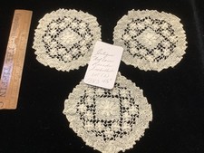 1383 Vtg Antique Edwardian NetLace 4.5 ROUNDS Appliqu Embellish Lot 3