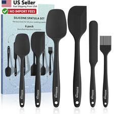 NileHome 6Pc Silicone Spatula Set Heat Resistant BPA Free Kitchen Tools FROM USA