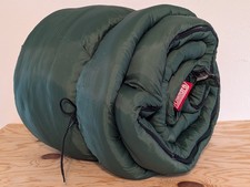 Vintage Coleman Green Plaid Flannel Lined Sleeping Bag 33x75 8821D712Y USA Made