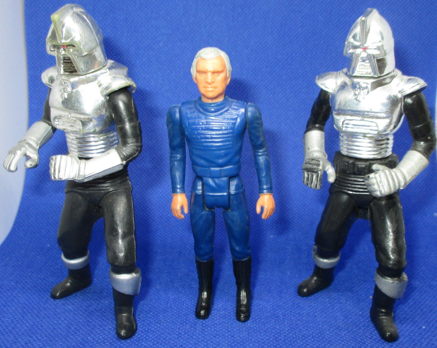 Vintage 1978 Battlestar Galactica Cylon Centurion & Commander Adama Figures
