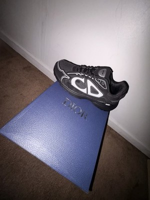 Dior B30 Men's Black & White Low Top Lace-Up Athletic Sneaker New w/ Box