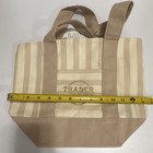 Trader Joe's Striped Mini Canvas Tote Bag Beige/Tan Reusable 13x10x6 1 Gal — photo 4