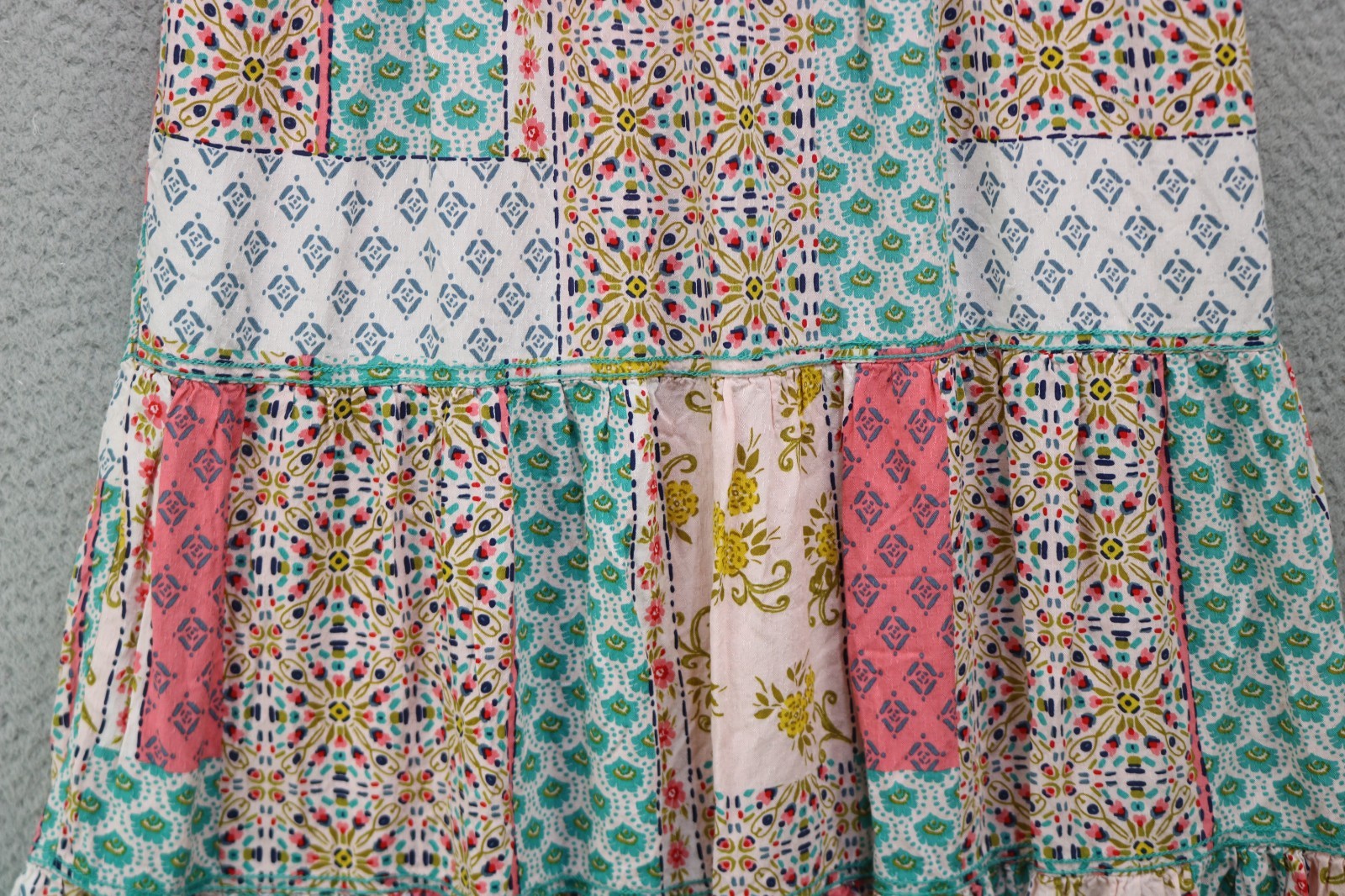 Democracy Patchwork Midi Skirt-Size Large-BOHO-Co… - image 3