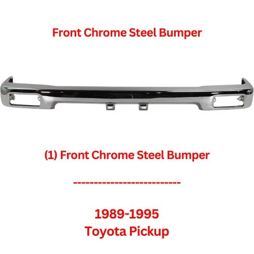 Front Bumper Replacement For 1989-1995 Toyota Pickup Chrome Steel 2WD Foto 2 de 4