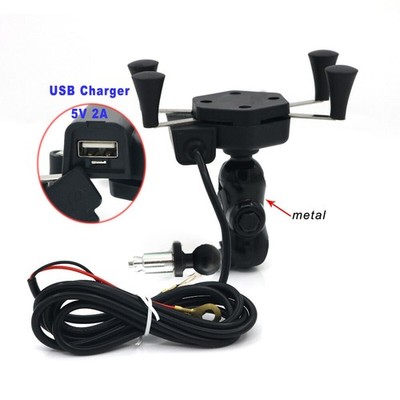 Triple Tree Stem Fork Stem Mount GPS Navigation Mirror Bracket Phone Holder Moto