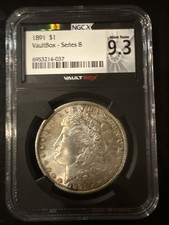 1891 P Morgan Silver Dollar NGCX 9.3 (MS63) Vault Box Wonderful Toning & Luster