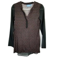 Simply Vera Vera Wang V-Neck Hi-Lo Blouse Women's XS Sheer Long Sleeve
