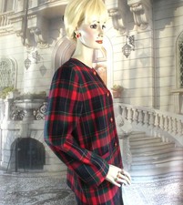 Avoca Collection County Wicklow Ireland Lined New Blazer Sz 10 Tartan Wool Plaid