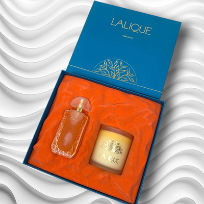 Lalique Ambiance Perfume Candle Gift Set EDP 50ml + Scented Candle NIB Vintage