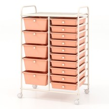 Tour de Rangement à Roulettes Chariot de Rangement avec 15 Tiroirs Multicolore