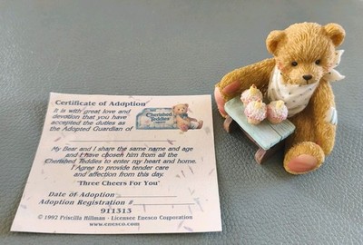 Vintage! Cherished Teddies,'' Three Cheers For You'' P.Hillmann 1992, mit Urkunde 