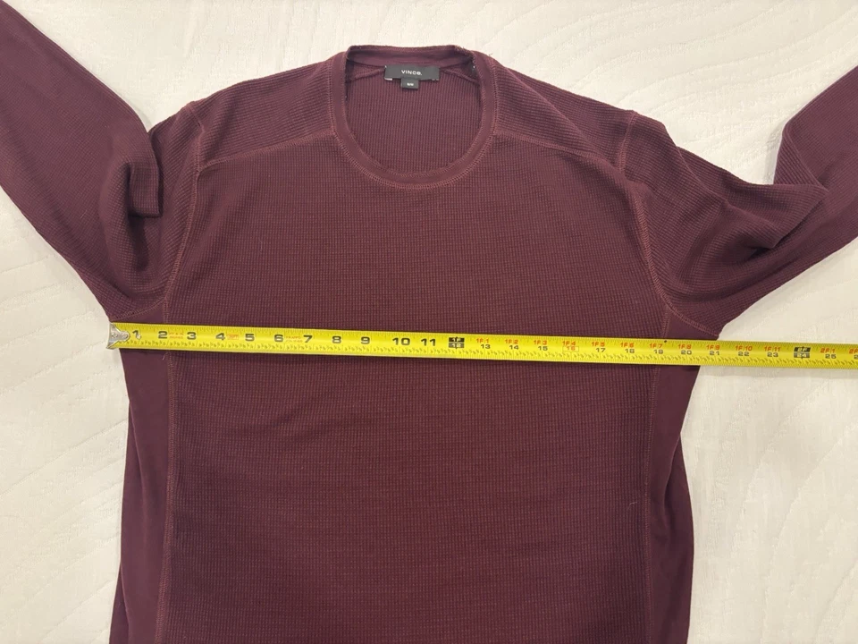 Camiseta térmica de manga larga Vince para hombre, M, vino borgoña granate Foto 4 de 4