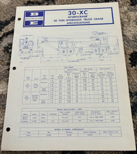 Folleto de especificaciones de camión grúa hidrogrúa Bucyrus Erie 30-XC AMIL25