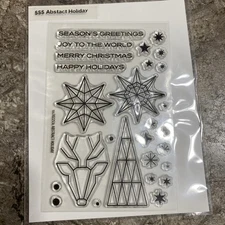 Simon Says Stamp Abstract Holiday Christmas Star Deer Stamp 4x5 3/4