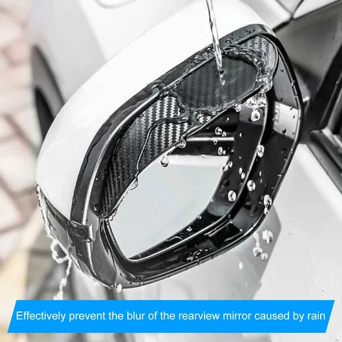 2PCS Carbon Fiber Black Mirror Rain Visor Guard For Car Auto Accessories - Bild 10 von 11